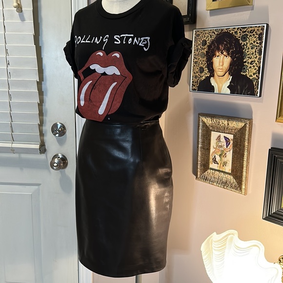 VINTAGE 100% LEATHER PENCIL SKIRT - Picture 10 of 10